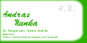 andras munka business card